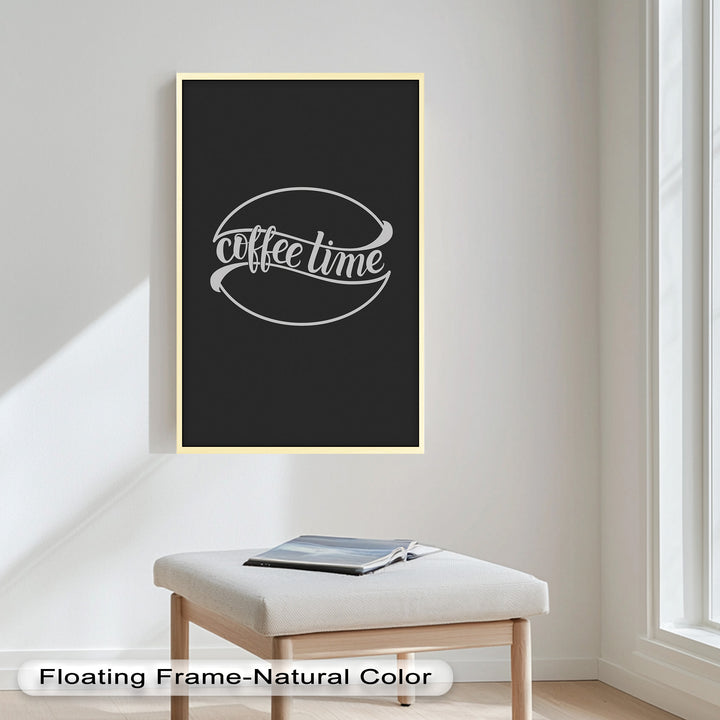 Modern Coffee Time Typography – Minimalist Oil Painting