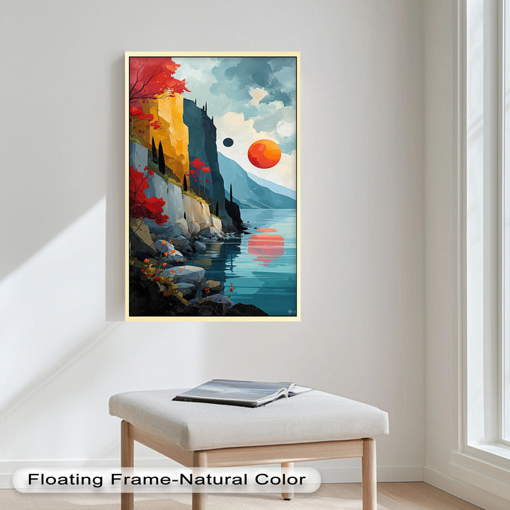 Celestial Cliffs – Surreal Coastal Landscape Picasso Oil Painting