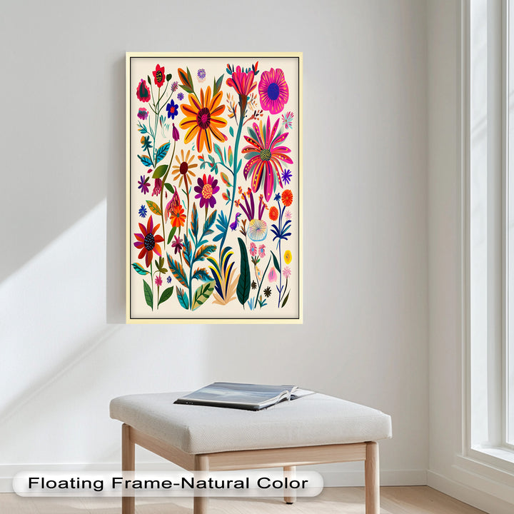 Wild Bloom Symphony – Vibrant Botanical Oil Painting