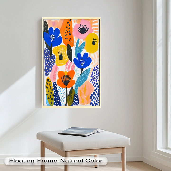 Bold Blooms in Boho Garden – Fauvist Floral Oil Painting