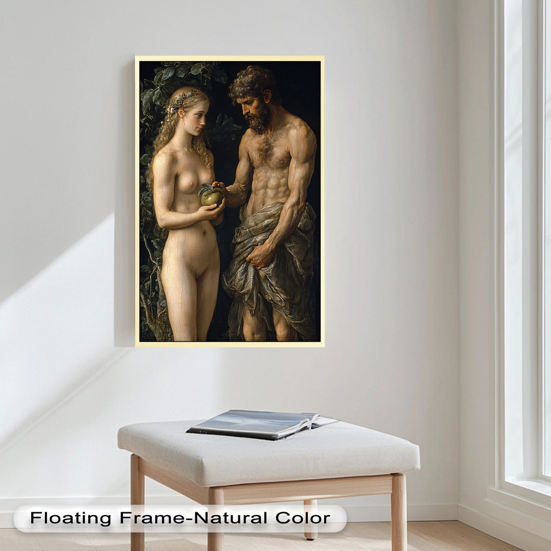 First Temptation – Adam and Eve Renaissance Oil Painting