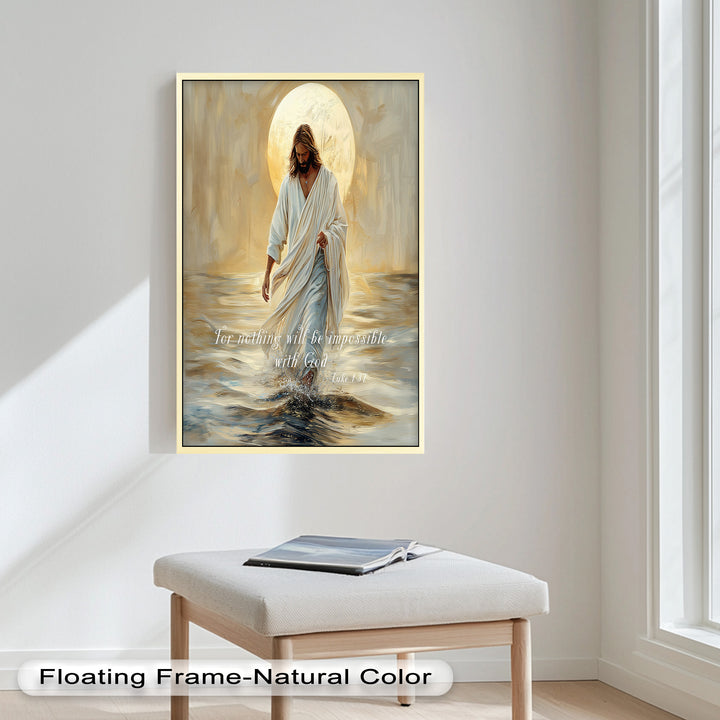 Luke 1:37 – Nothing Is Impossible Bible Verse Oil Painting