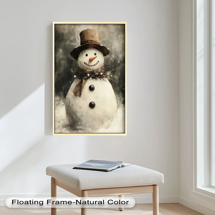 Frosty Cheer – Snowman in Winter Wonderland Oil Painting - MyPhotoStation
