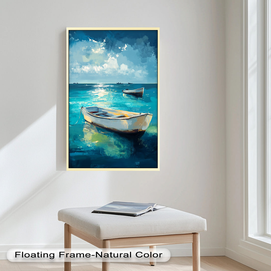 Still Waters at Sea – Boat Oil Painting