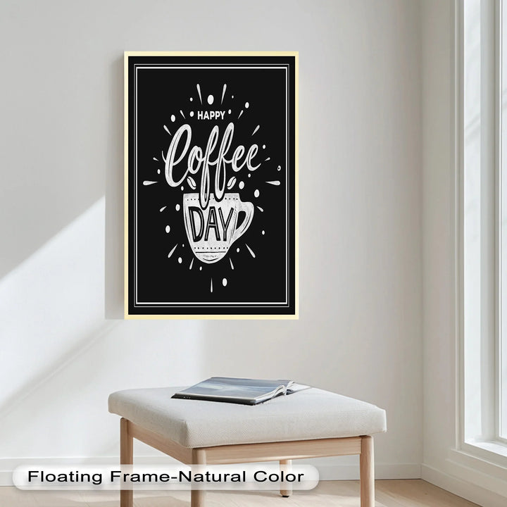 Happy Coffee Day – Fun Typography Oil Painting - MyPhotoStation