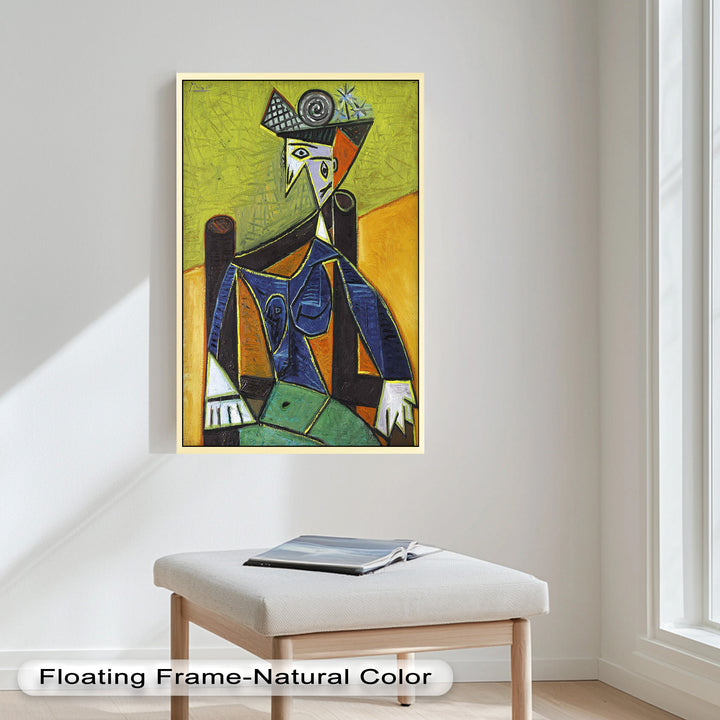 Woman in a Spiral Hat – Picasso-Style Cubist Oil Painting