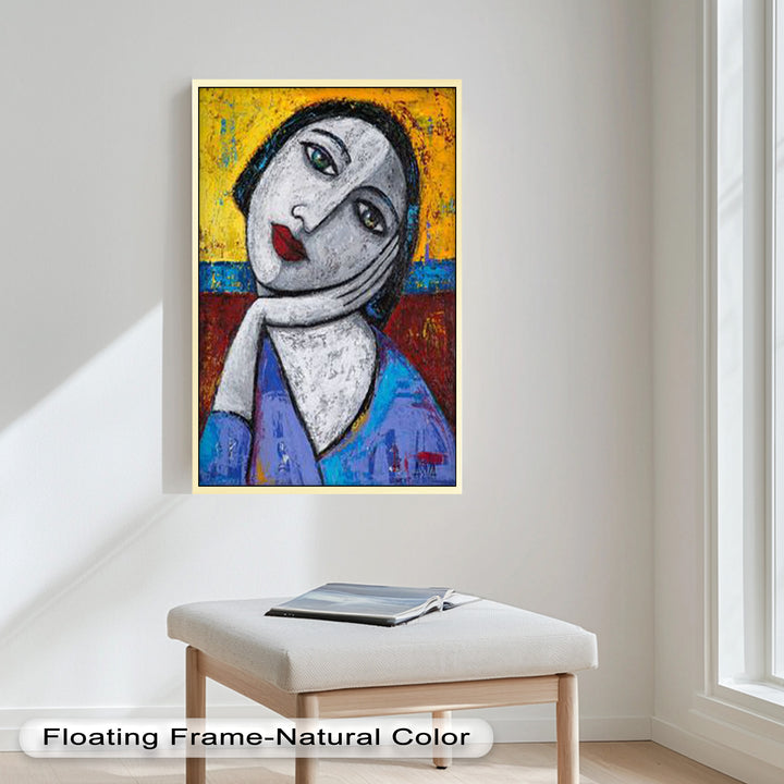 Quiet Reflection – Textured Modern Portrait Picasso Oil Painting