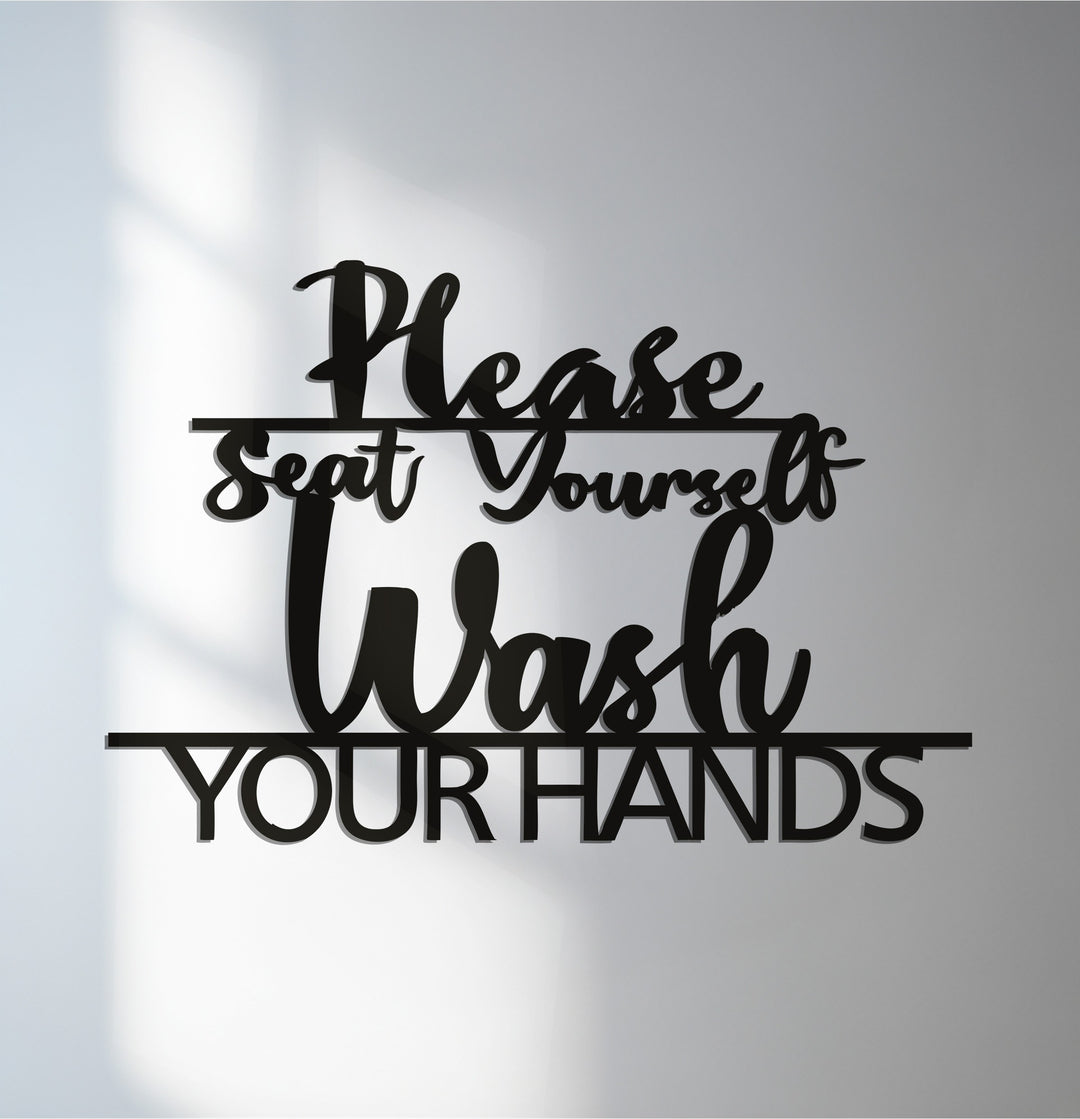 Please Seat Yourself bathroom metal wall art décor