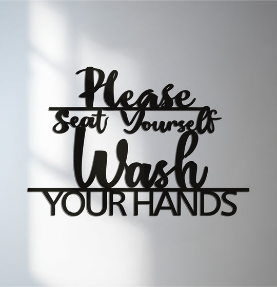 Please Seat Yourself bathroom metal wall art décor