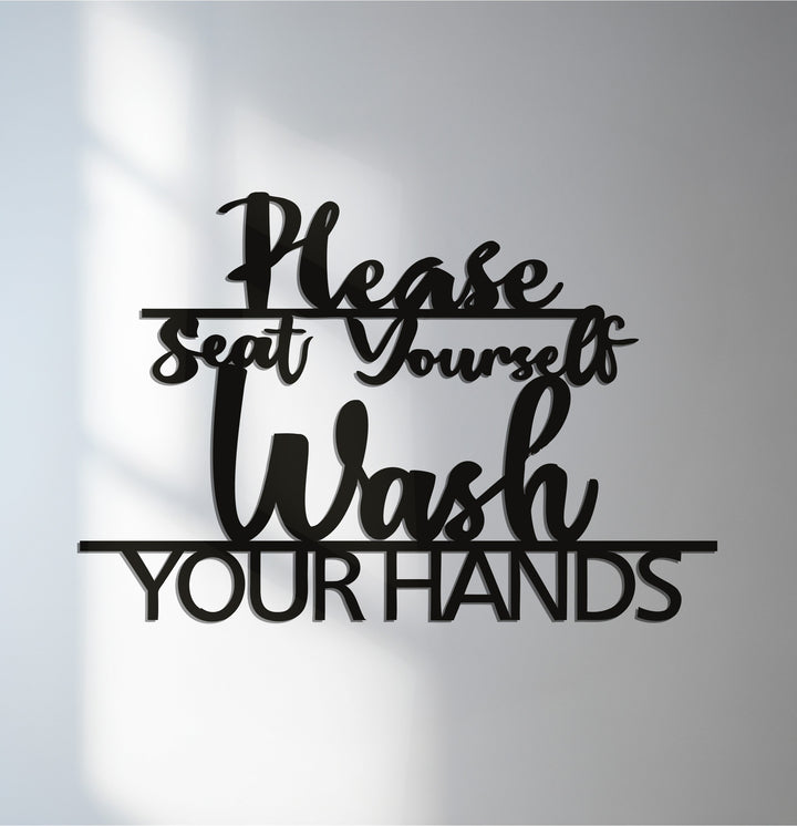 Please Seat Yourself bathroom metal wall art décor