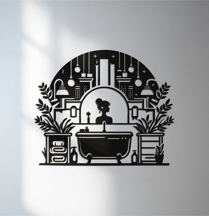 Modern vanity bathroom metal wall art décor