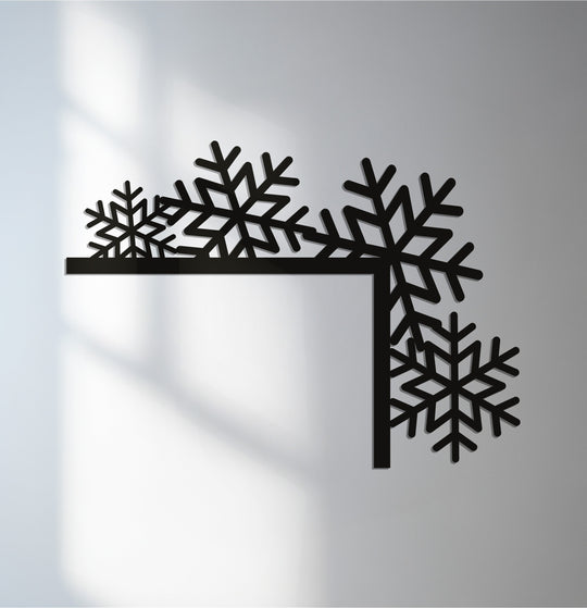 Depicting realistic detail, this metal snowflake fireplace decoration wall art features a laser-cut design, offering timeless seasonal charm as distinctive decoration wall art.