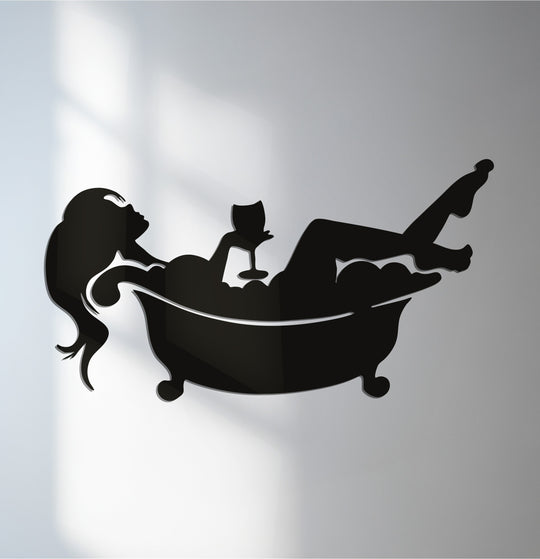 Relaxing bath silhouette metal wall art décor