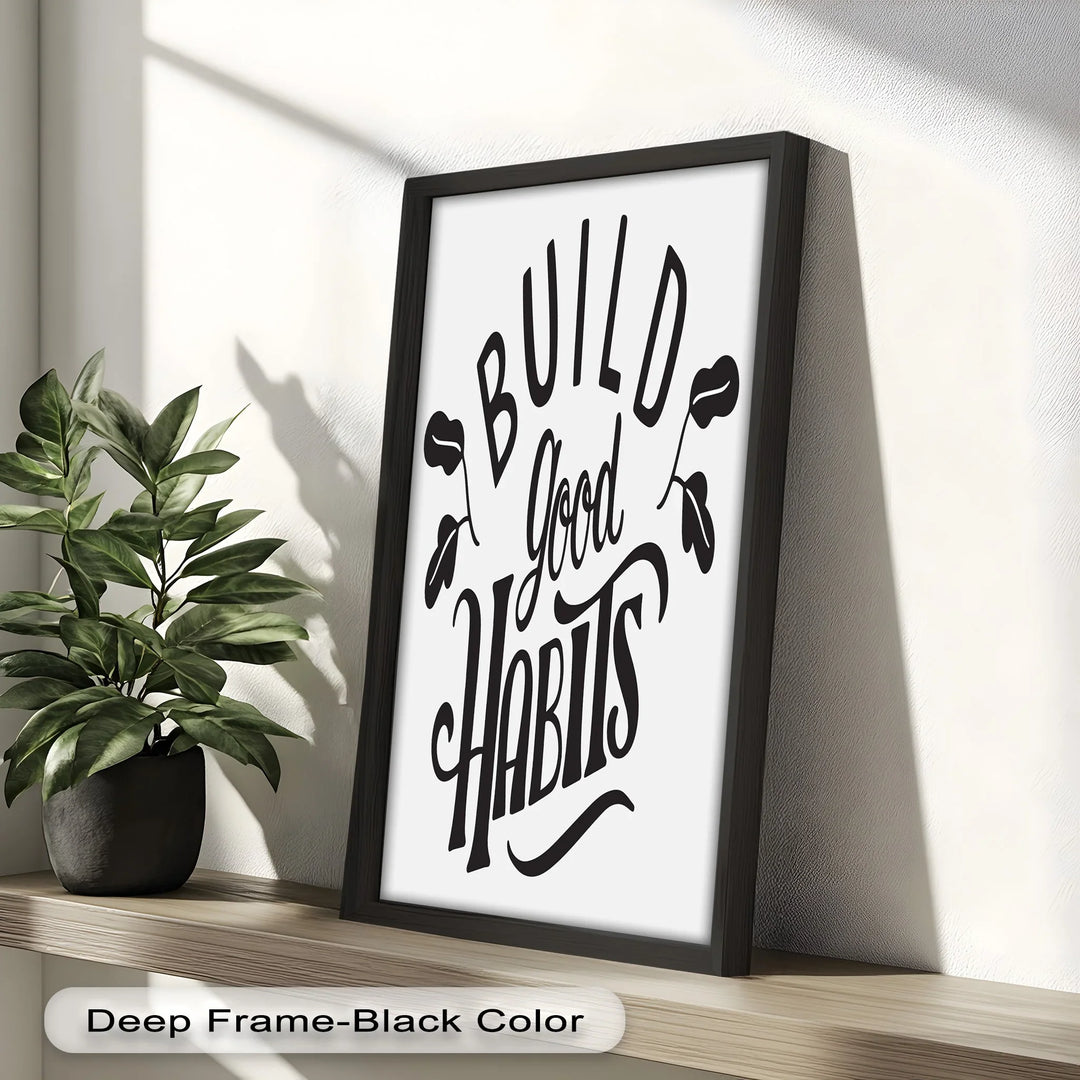 Modern Typography Oil Painting – Vertical Format Quote for Motivation & Wellness
