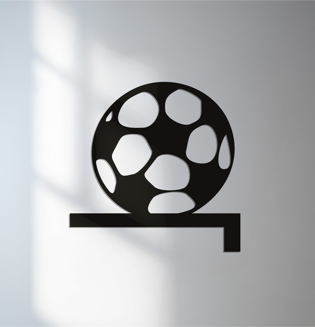 Soccer ball metal wall art for sporty home décor