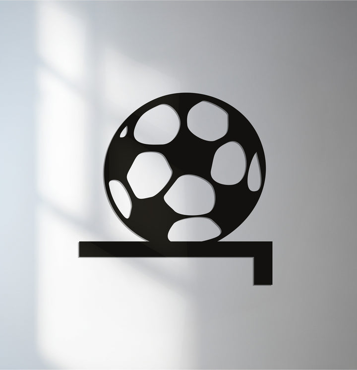 Soccer ball metal wall art for sporty home décor