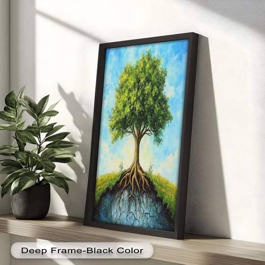 The stillness of the tree of faith in this oil painting decoration captures its deeply rooted presence in an otherwise ever-changing world.