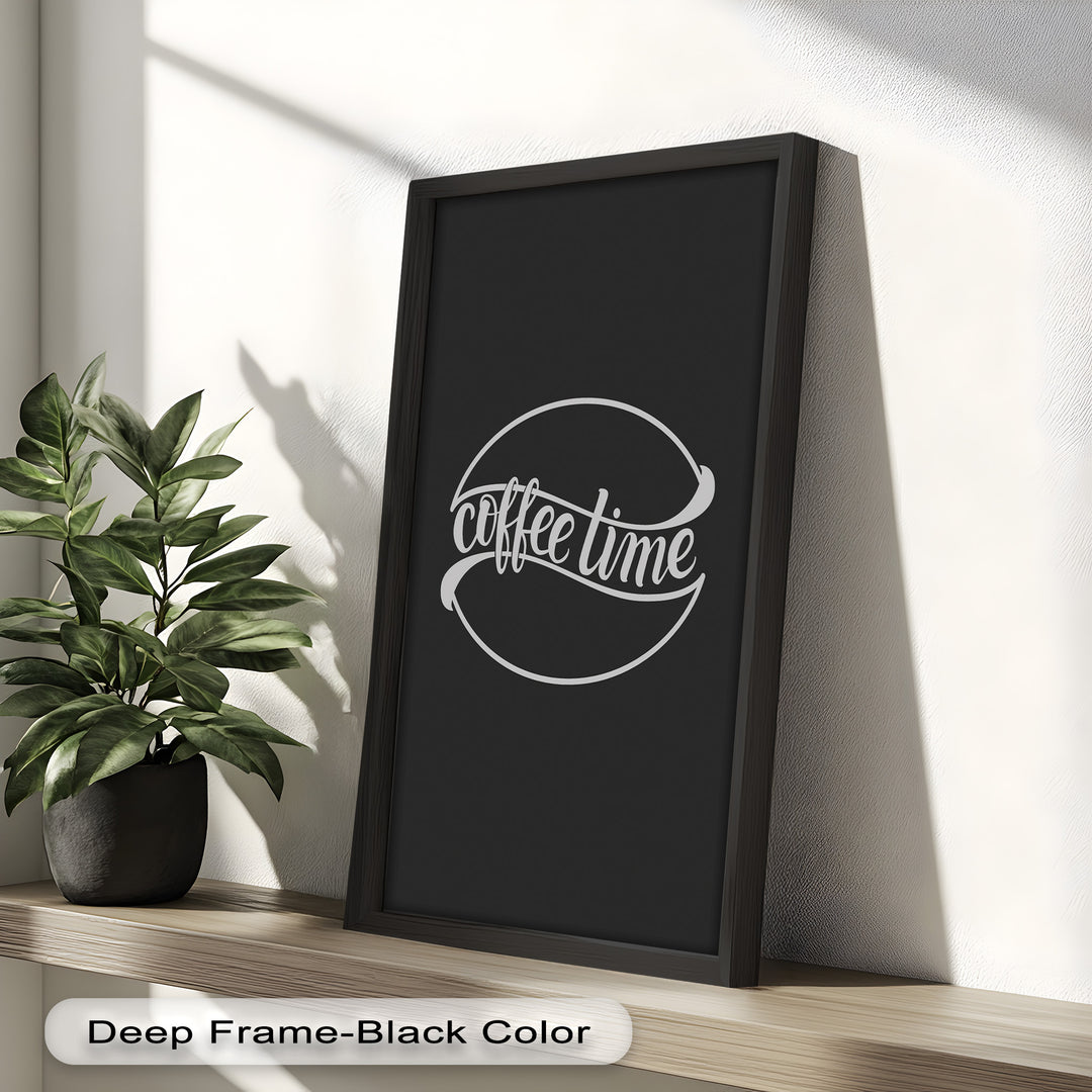Modern Coffee Time Typography – Minimalist Oil Painting