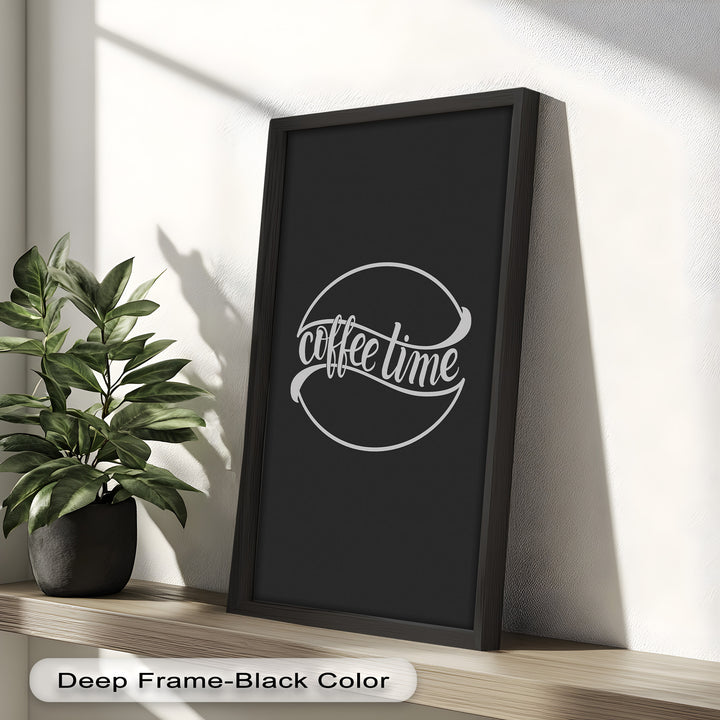 Modern Coffee Time Typography – Minimalist Oil Painting