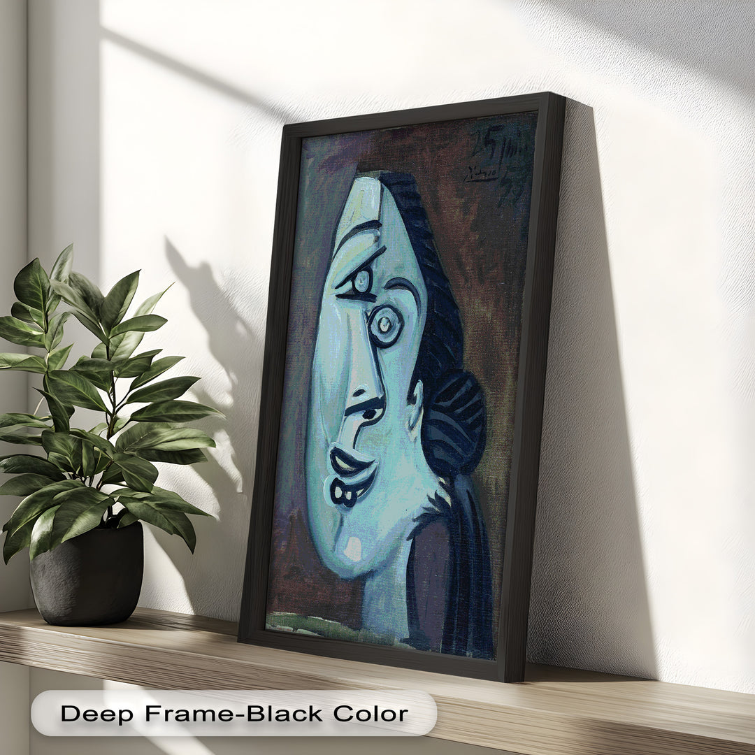 Twilight Reflections – Blue Cubist Woman Picasso Oil Painting