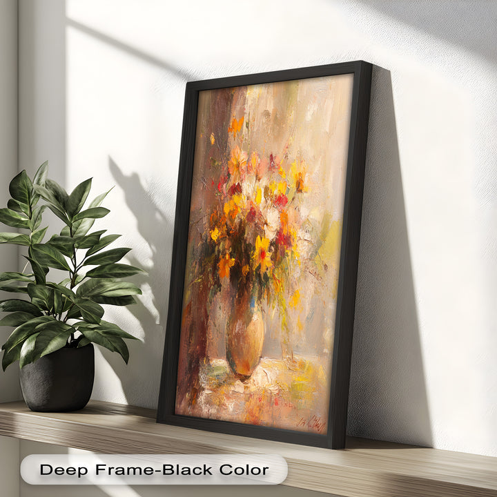 Sunlit Harmony – Vibrant Wildflower Still Life Flower Oil Painting