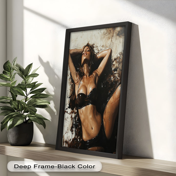 Sun-Drenched Muse - Female Portrait in Abstract Oil Painting