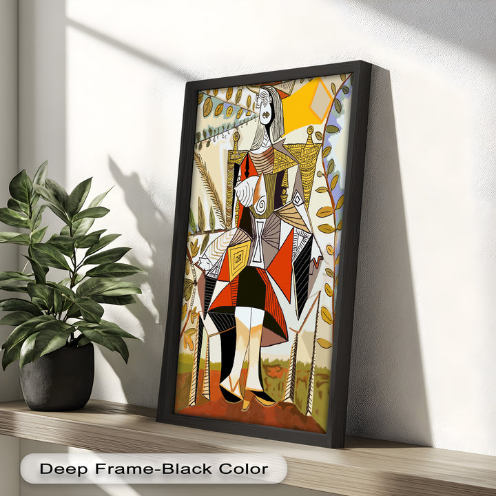Queen Among Leaves – Picasso Style Cubist Oil Painting