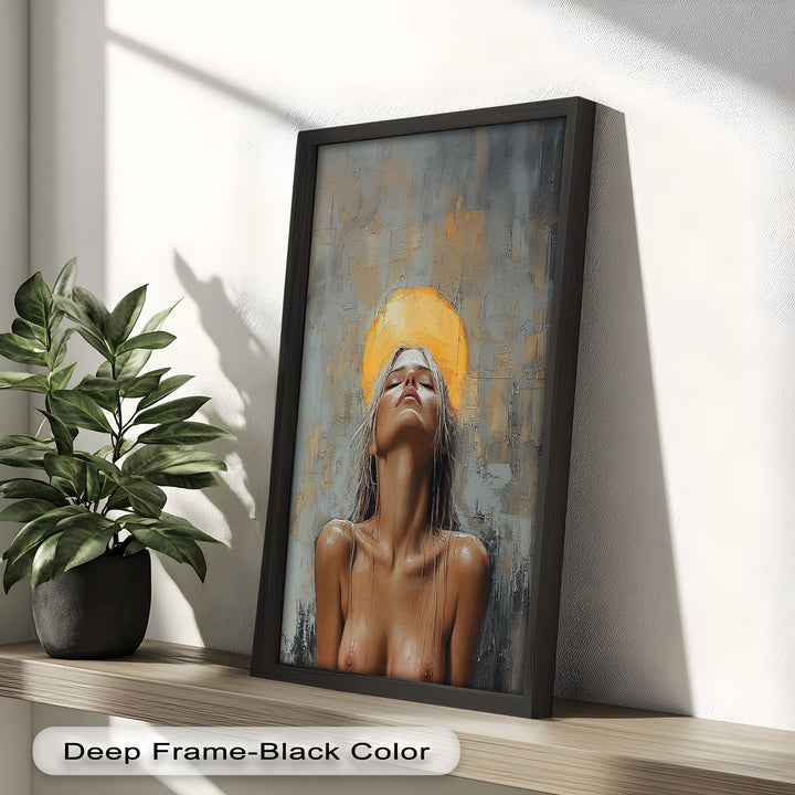 Haloed Grace – Ethereal Nude Portrait Oil Painting