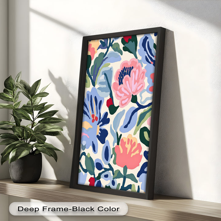 Bold Garden Whimsy – Lebendiges Boho-Blumen-Ölgemälde