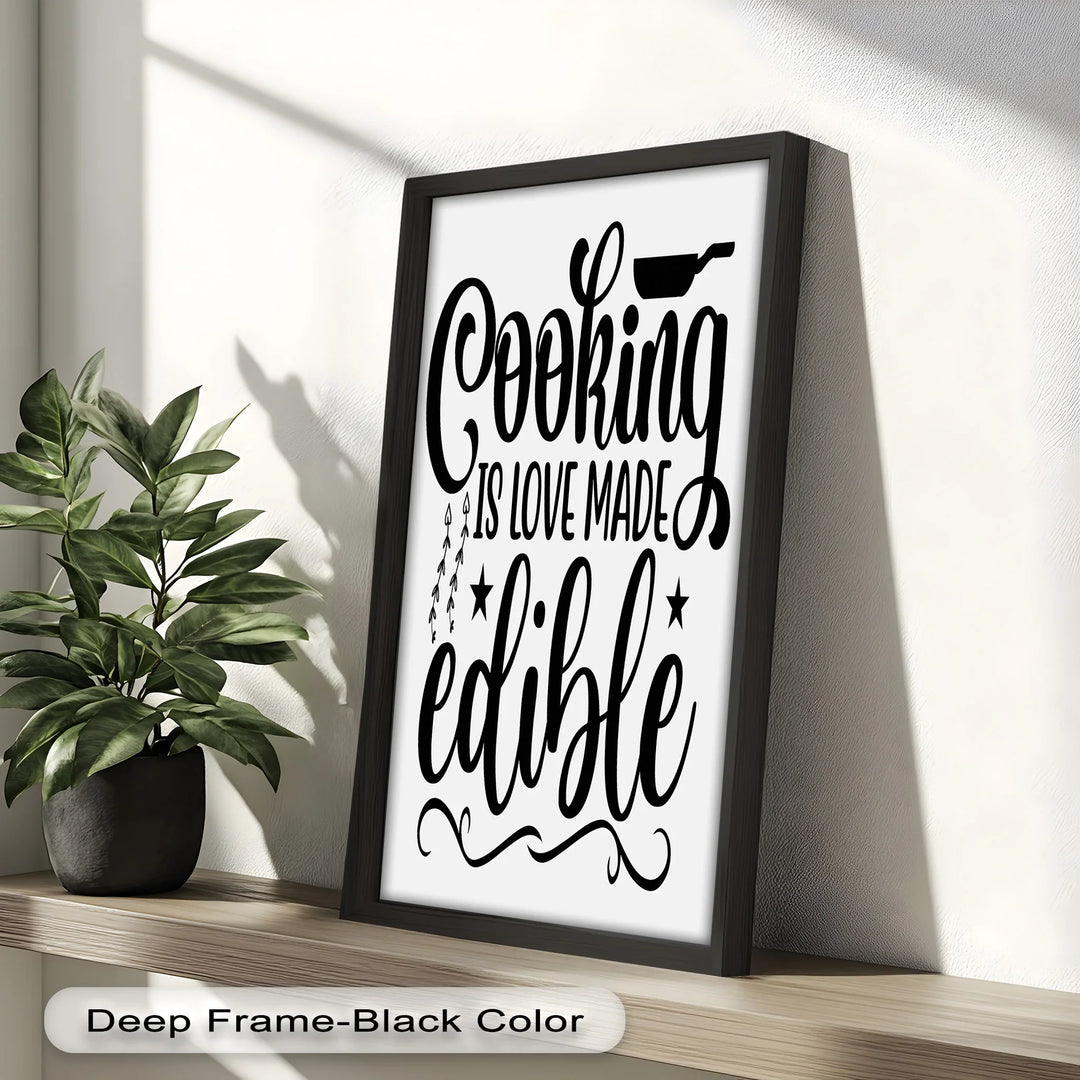 Cooking Is Love Made Edible – Framed Oil Painting - MyPhotoStation