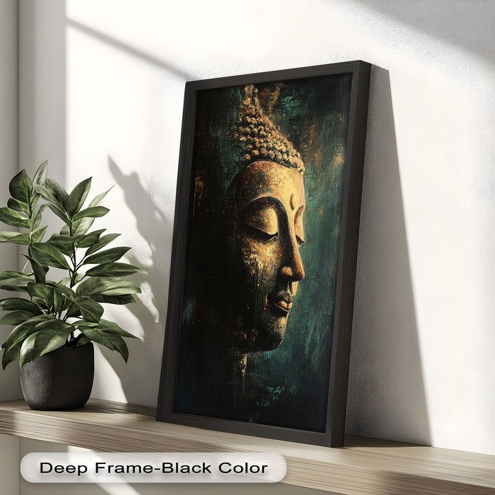 Buddha Face Wall Art – Religious Oil Painting