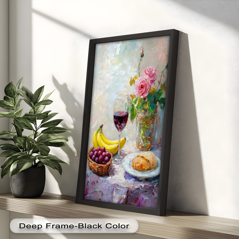 With soft pastel tones and delicate brushstrokes, the artwork radiates warmth, elegance, and the simple joy of a peaceful morning.

