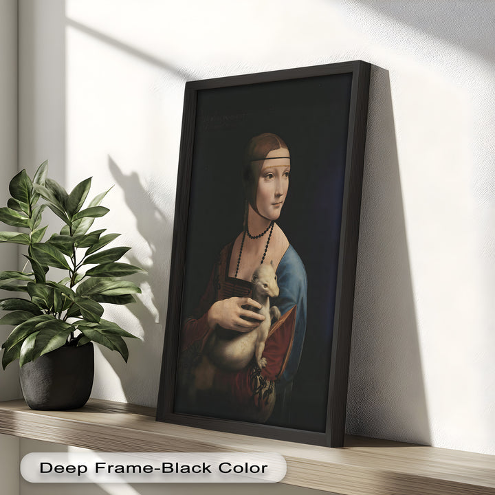 Dame mit Hermelin – Renaissance Portrait Historisches Ölgemälde