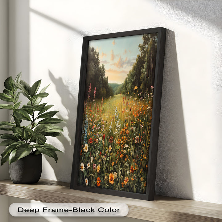 Whispers of Meadow Bloom – Colorful Wildflower Field Oil Painting