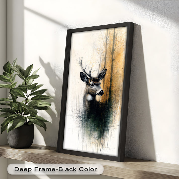 Majestic Deer Portrait - Animal Oil Painting