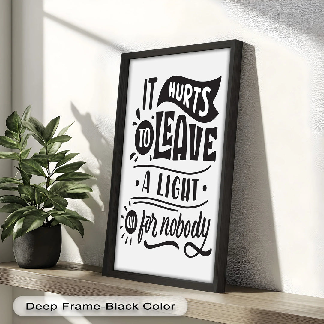 Leave a Light On – Typography Oil Painting - MyPhotoStation