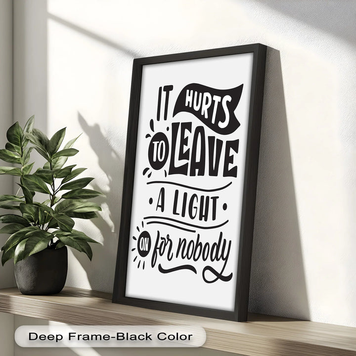 Leave a Light On – Typography Oil Painting - MyPhotoStation