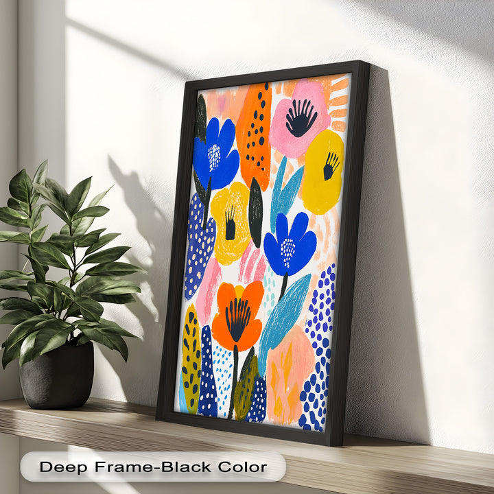 Bold Blooms in Boho Garden – Fauvist Floral Oil Painting