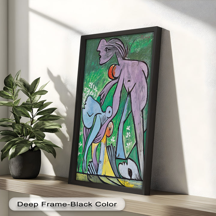 Reclining in Nature – Picasso-Inspired Abstract Nude Oil Painting