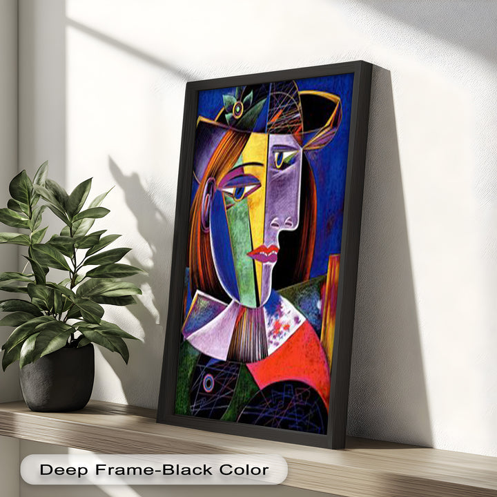 Vibrant Woman with a Flower Hat – Picasso Oil Painting