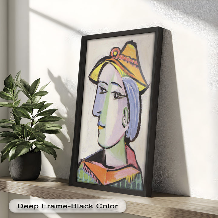 Tranquil Gaze – Picasso-Inspired Side Profile Oil Painting