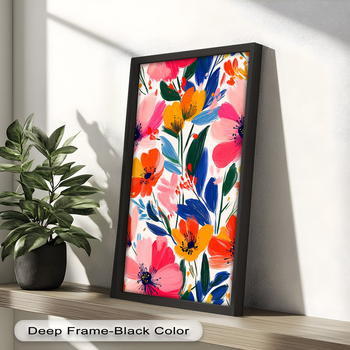 Joyful Bloom Burst – Lebendiges abstraktes Blumenölgemälde