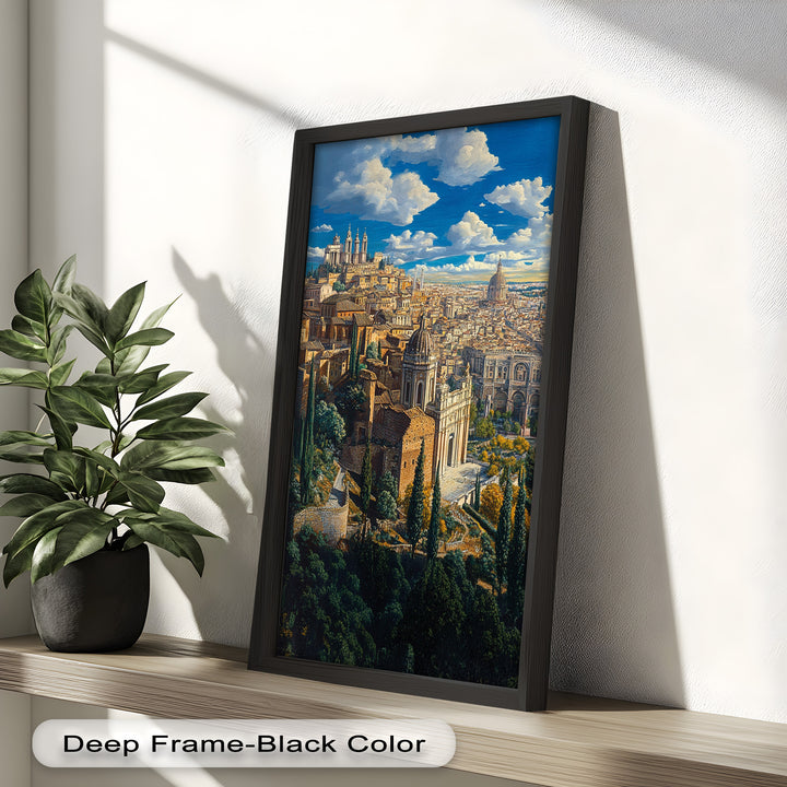 Sunlit Heights of Rome – Classical Cityscape Renaissance Oil Painting