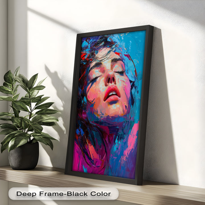 Ecstasy in Color – Vibrant Expressionist Portrait Oil Painting