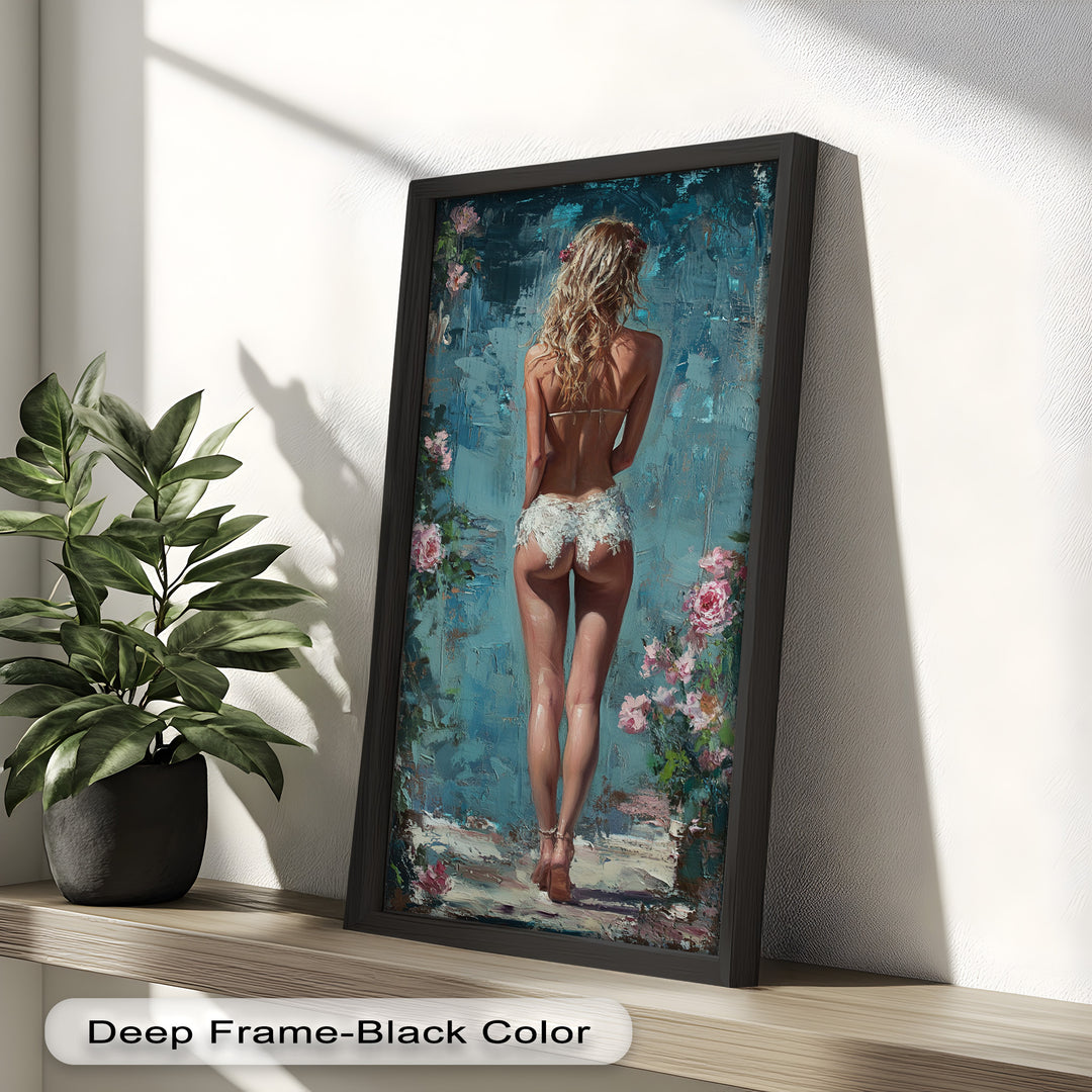 Garden Muse – Romantic Floral Nude Oil Painting