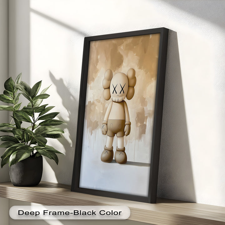 Monochrome Companion – Minimalistisches KAWS-Ölgemälde