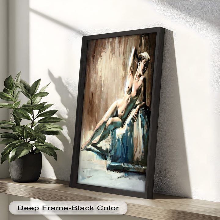 Echoes of Light – Modern Reclining Nude Oil Painting