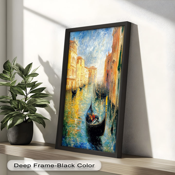 Venice Gondola Scene - Impressionist Oil Painting
