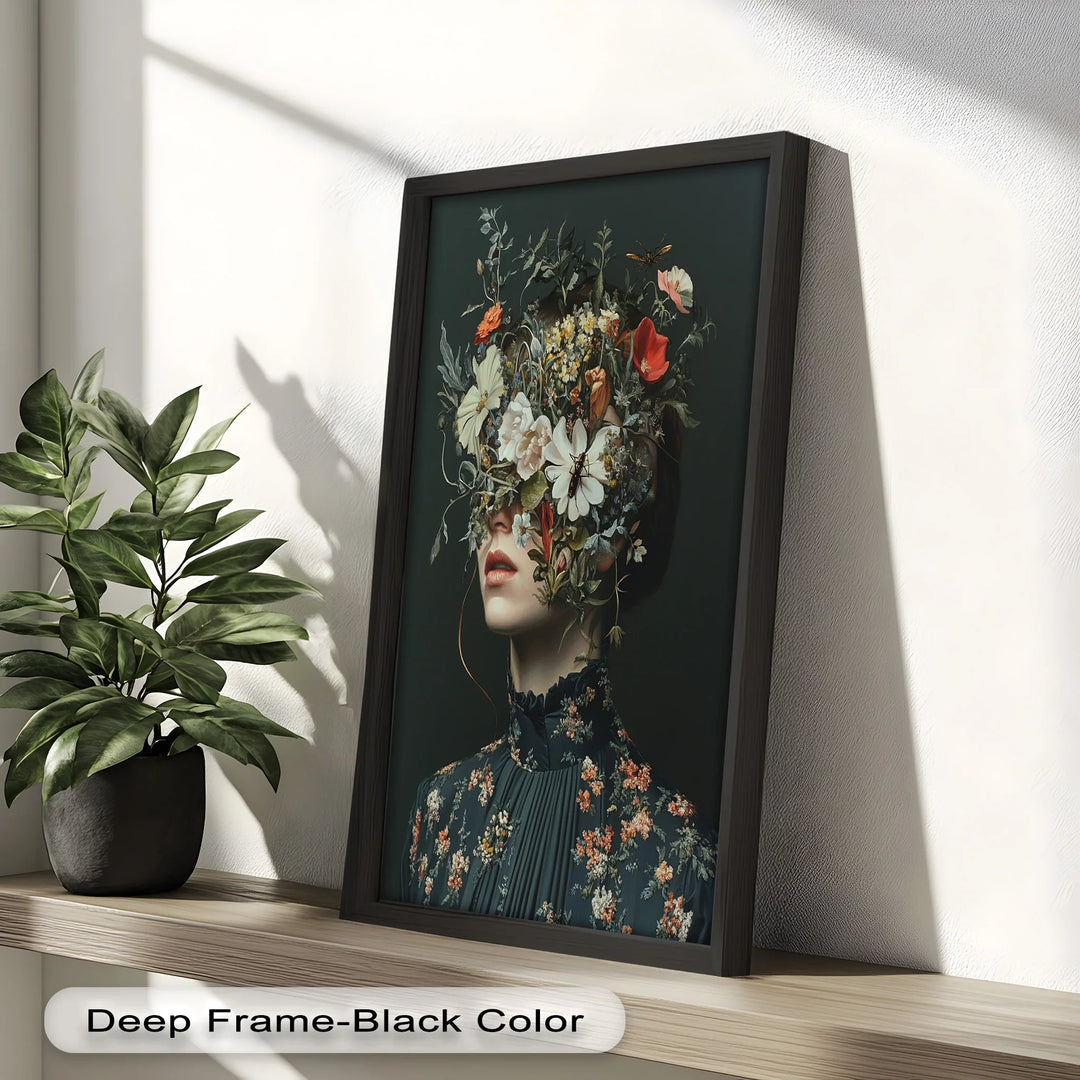 Floral Reverie – Surreal Botanical Portrait Oil Painting - MyPhotoStation