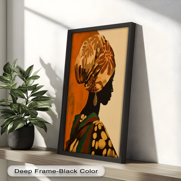 Afrikanische Frauenporträtkunst – Gerahmtes Ölgemälde